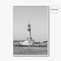 Alexandria Egypt Black and White Fine Art Photo Print, Lighthouse, Pharos, Wall Decor Poster