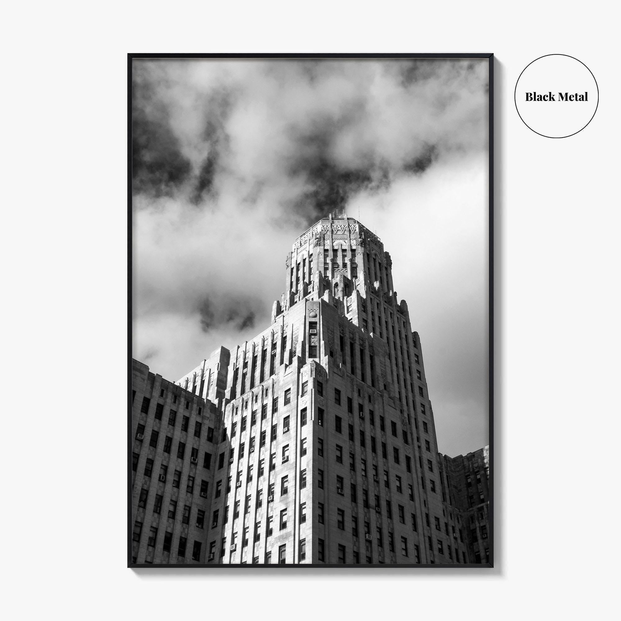 Buffalo Black and White Fine Art Photo Print, City Hall Architecture, Downtown NY Poster