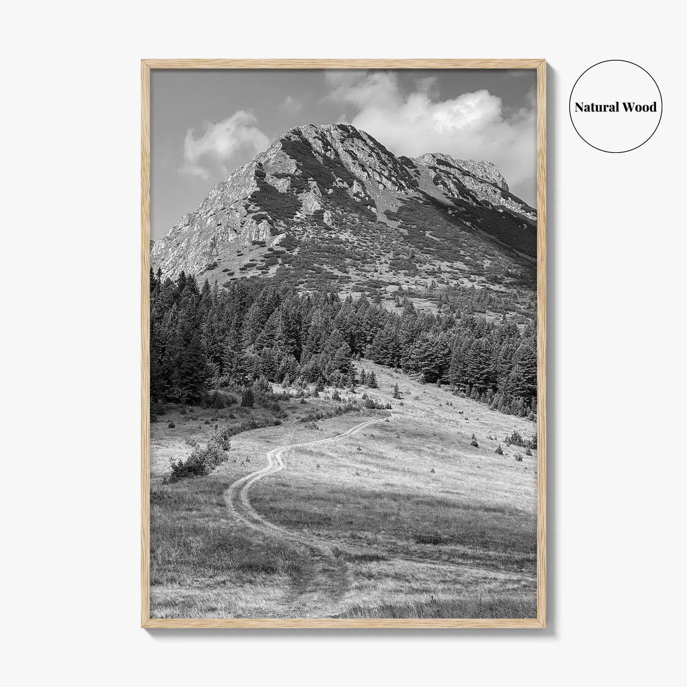 Kosovo Black and White Fine Art Photo Print, Rugova Valley Hajla Peak Poster