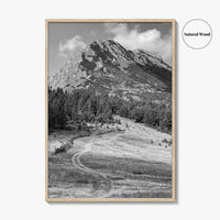Kosovo Black and White Fine Art Photo Print, Rugova Valley Hajla Peak Poster