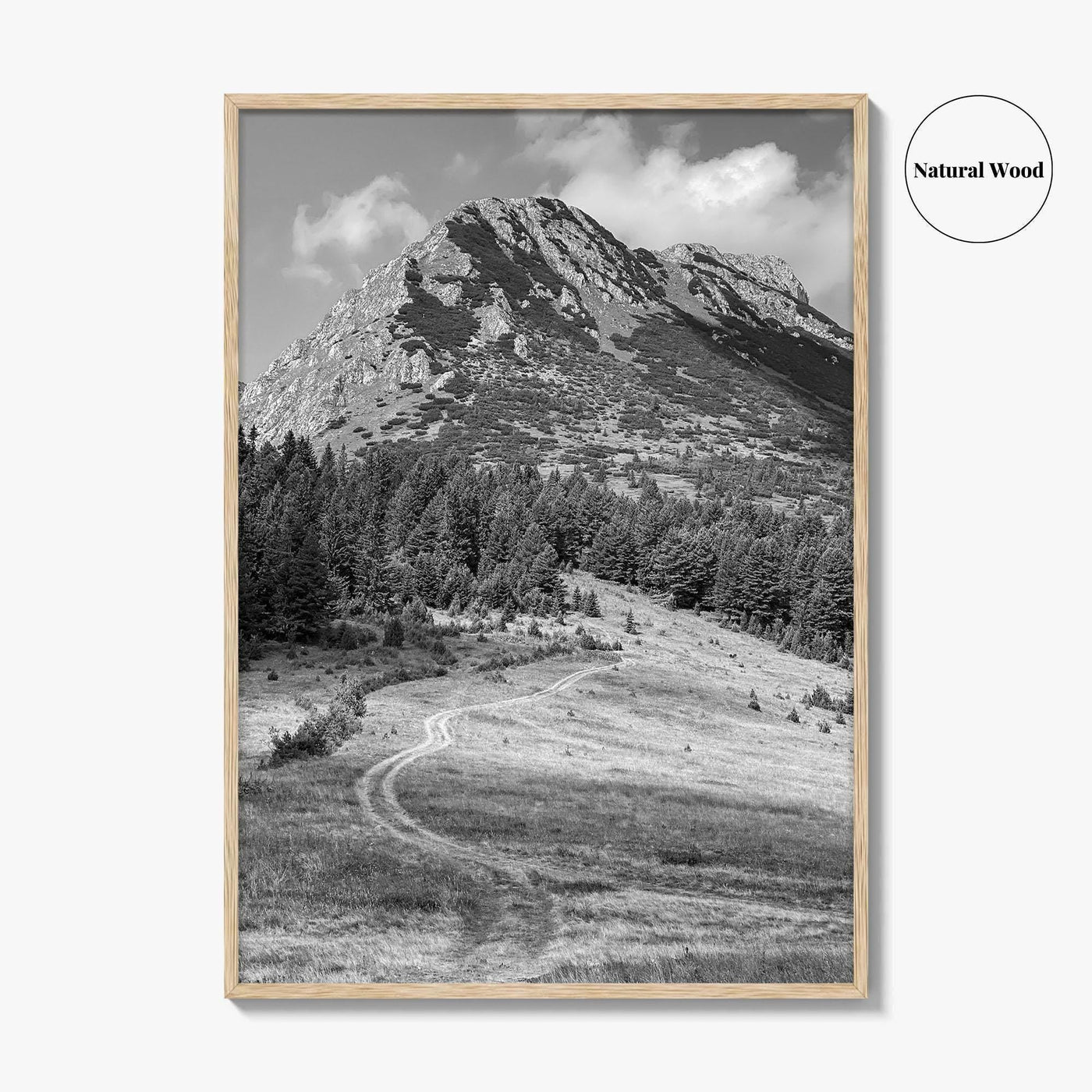 Kosovo Black and White Fine Art Photo Print, Rugova Valley Hajla Peak Poster