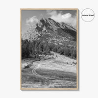 Kosovo Black and White Fine Art Photo Print, Rugova Valley Hajla Peak Poster
