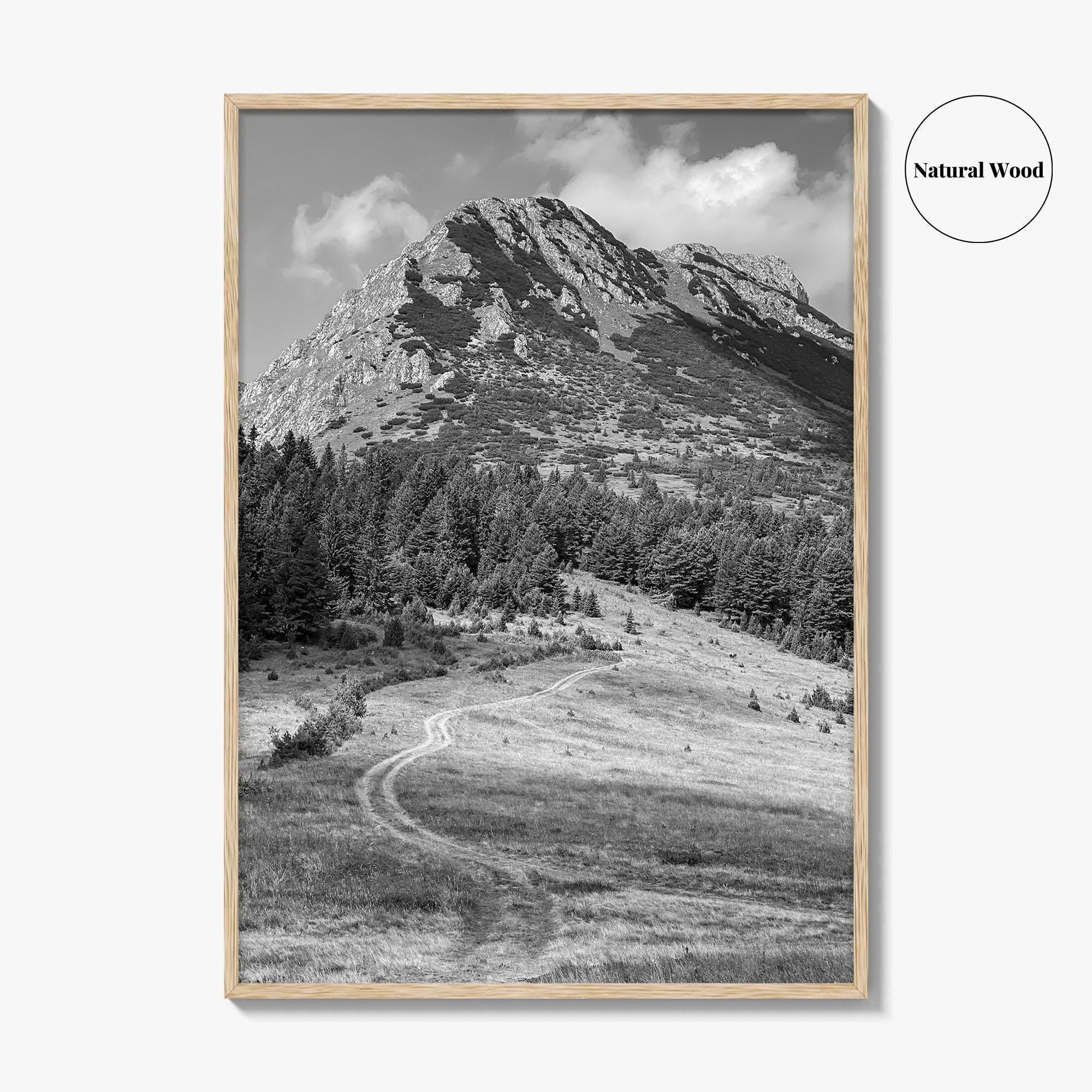 Kosovo Black and White Fine Art Photo Print, Rugova Valley Hajla Peak Poster