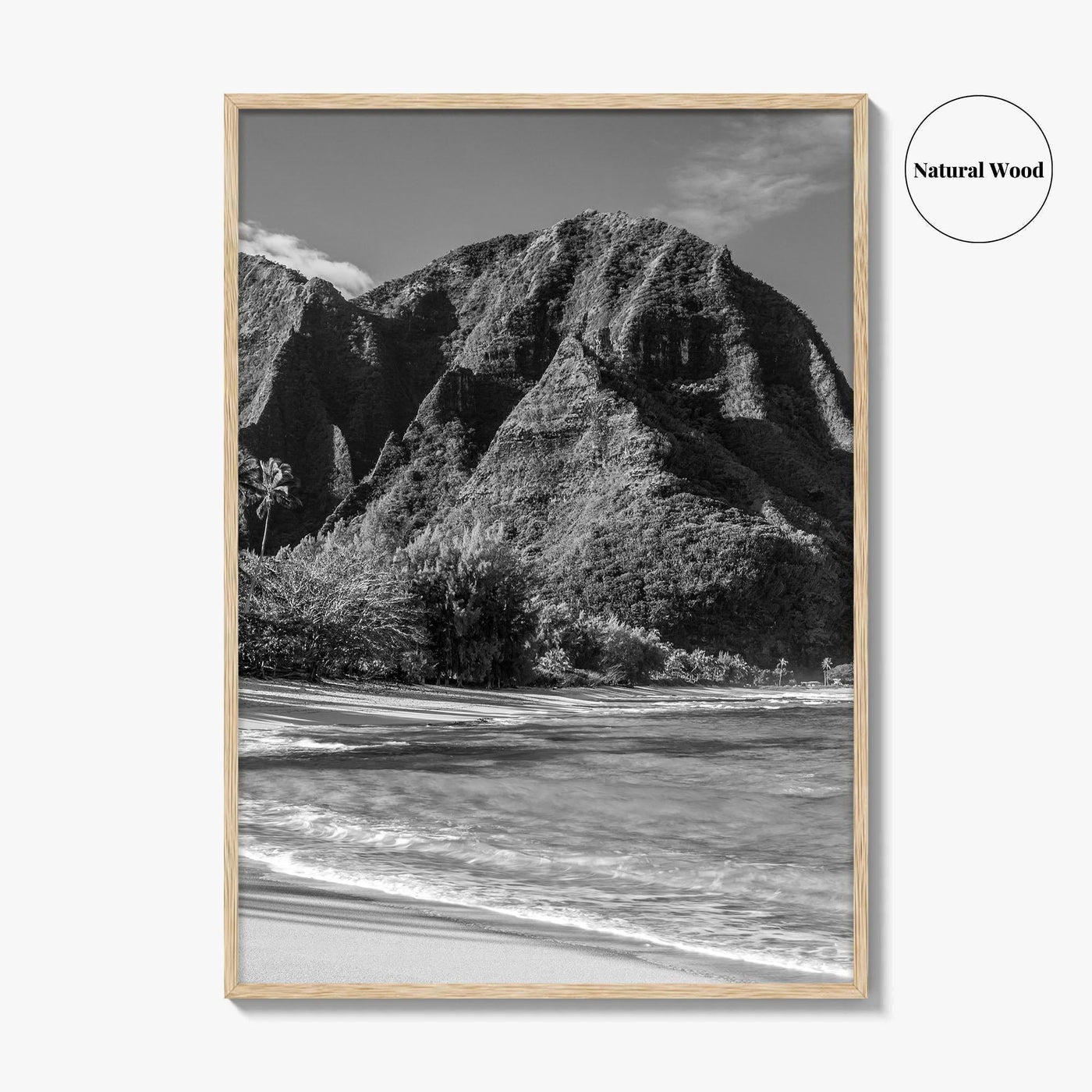Tunnels Beach Kauai Black and White Fine Art Photo Print, Hawaii Wall Decor, Hanalei