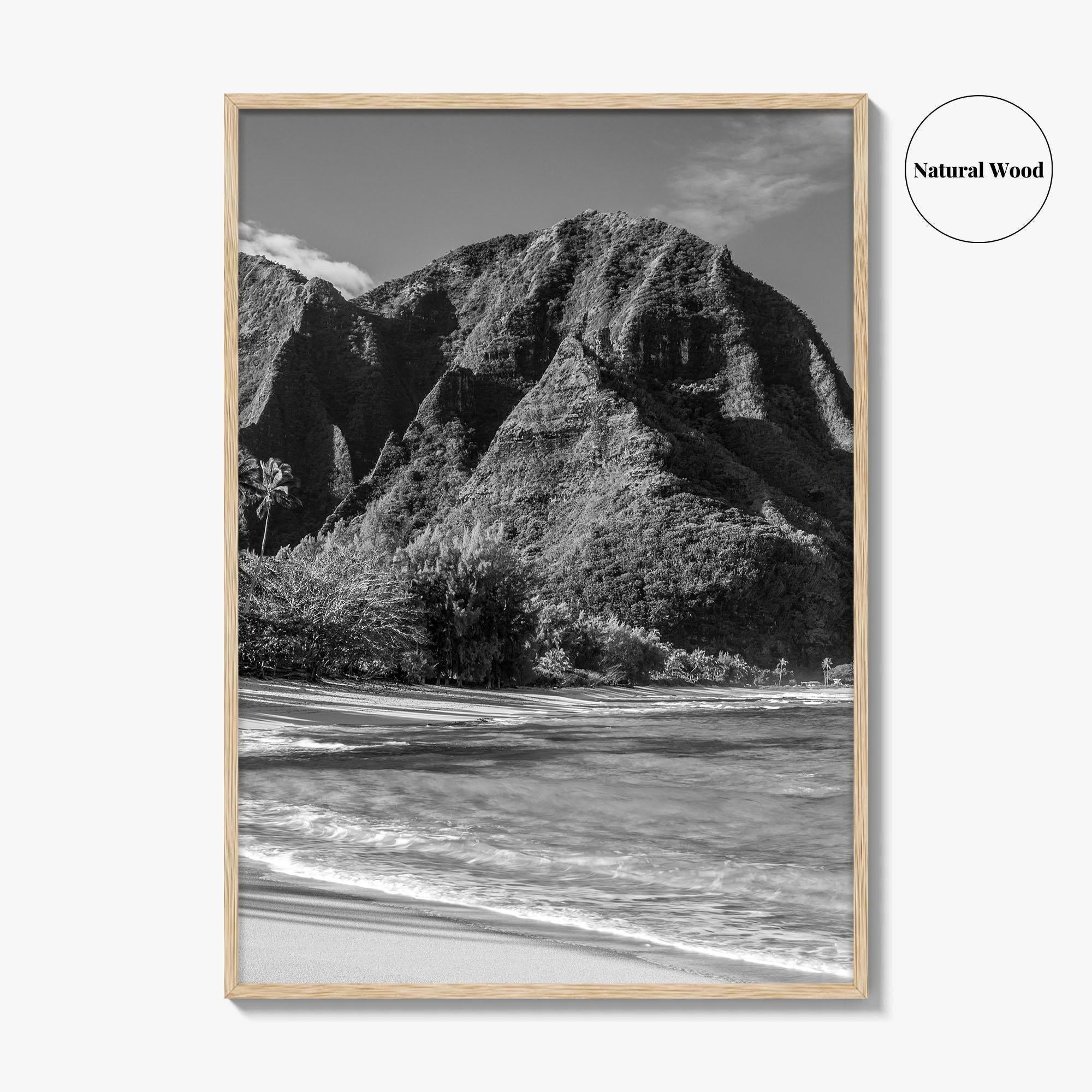 Tunnels Beach Kauai Black and White Fine Art Photo Print, Hawaii Wall Decor, Hanalei