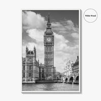 London Black and White Fine Art Photo Print, Big Ben Parliament UK Poster