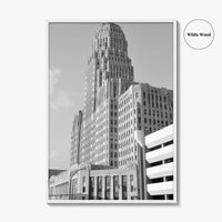 Buffalo Black and White Fine Art Photo Print, City Hall Deco Poster