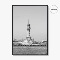 Alexandria Egypt Black and White Fine Art Photo Print, Lighthouse, Pharos, Wall Decor Poster