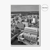 Lansing Skyline Black and White Fine Art Photo Print, Michigan Poster, USA