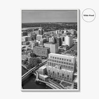 Lansing Skyline Black and White Fine Art Photo Print, Michigan Poster, USA