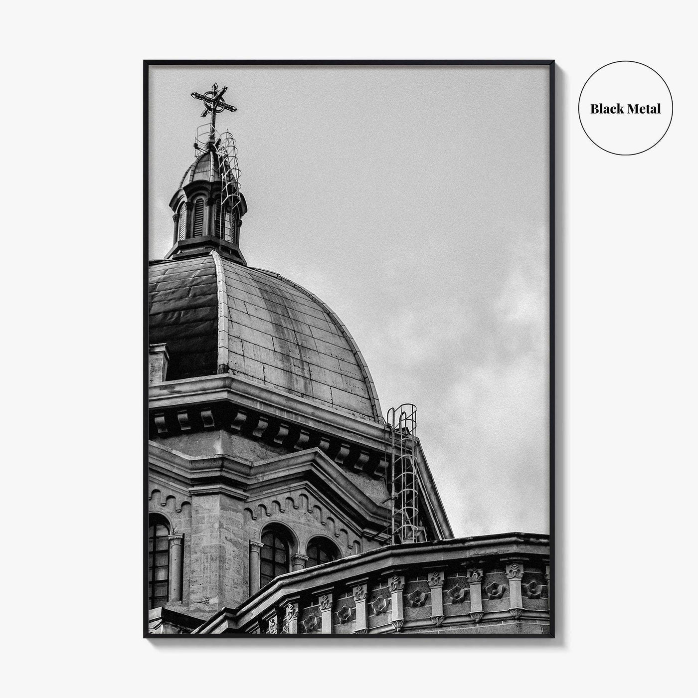 Manila Black and White Fine Art Photo Print, Intramuros Cathedral Dome, Philippines Poster