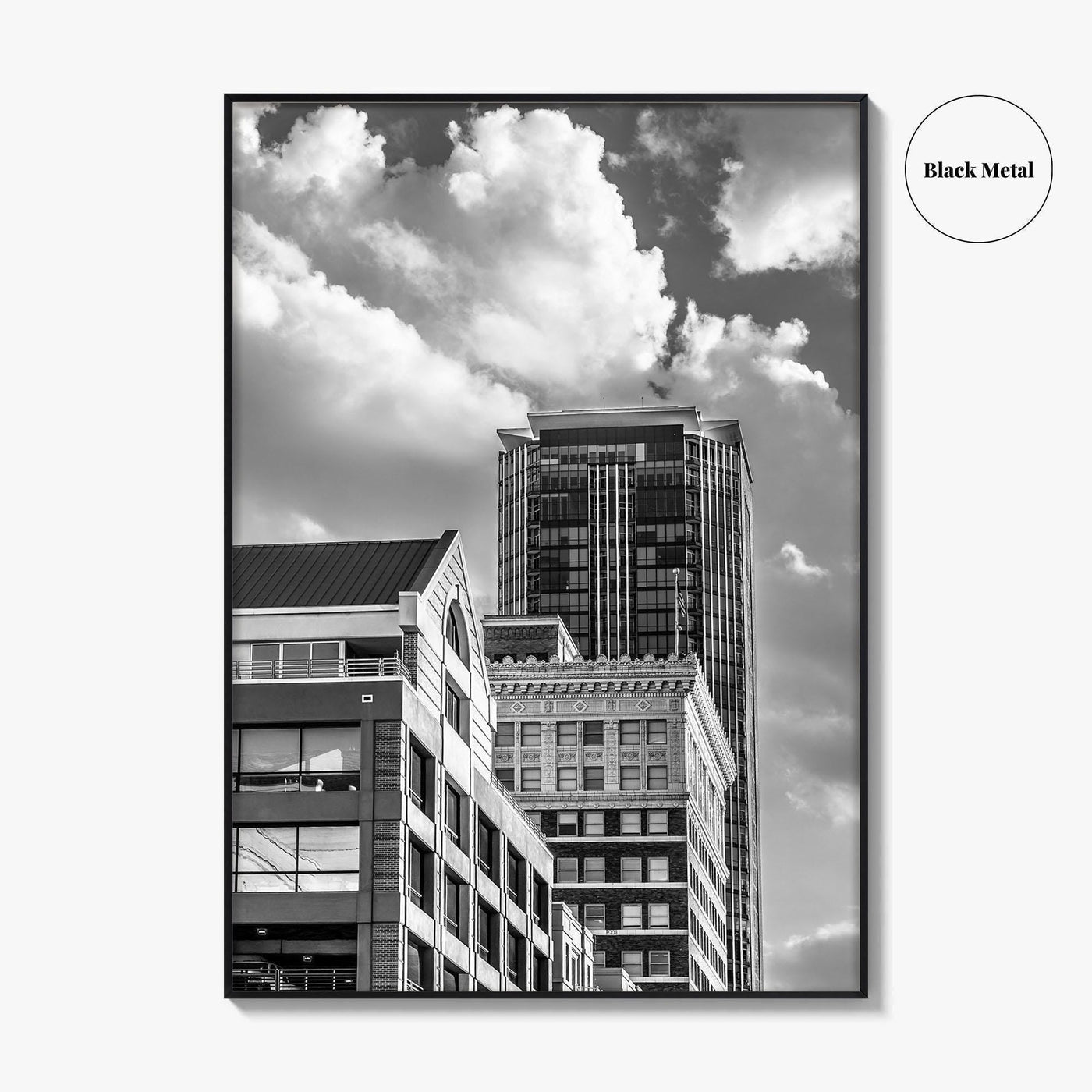 Fort Worth Black and White Fine Art Photo Print, Downtown Texas USA Poster