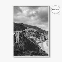 Big Sur Black and White Fine Art Photo Print, Bixby Bridge Poster