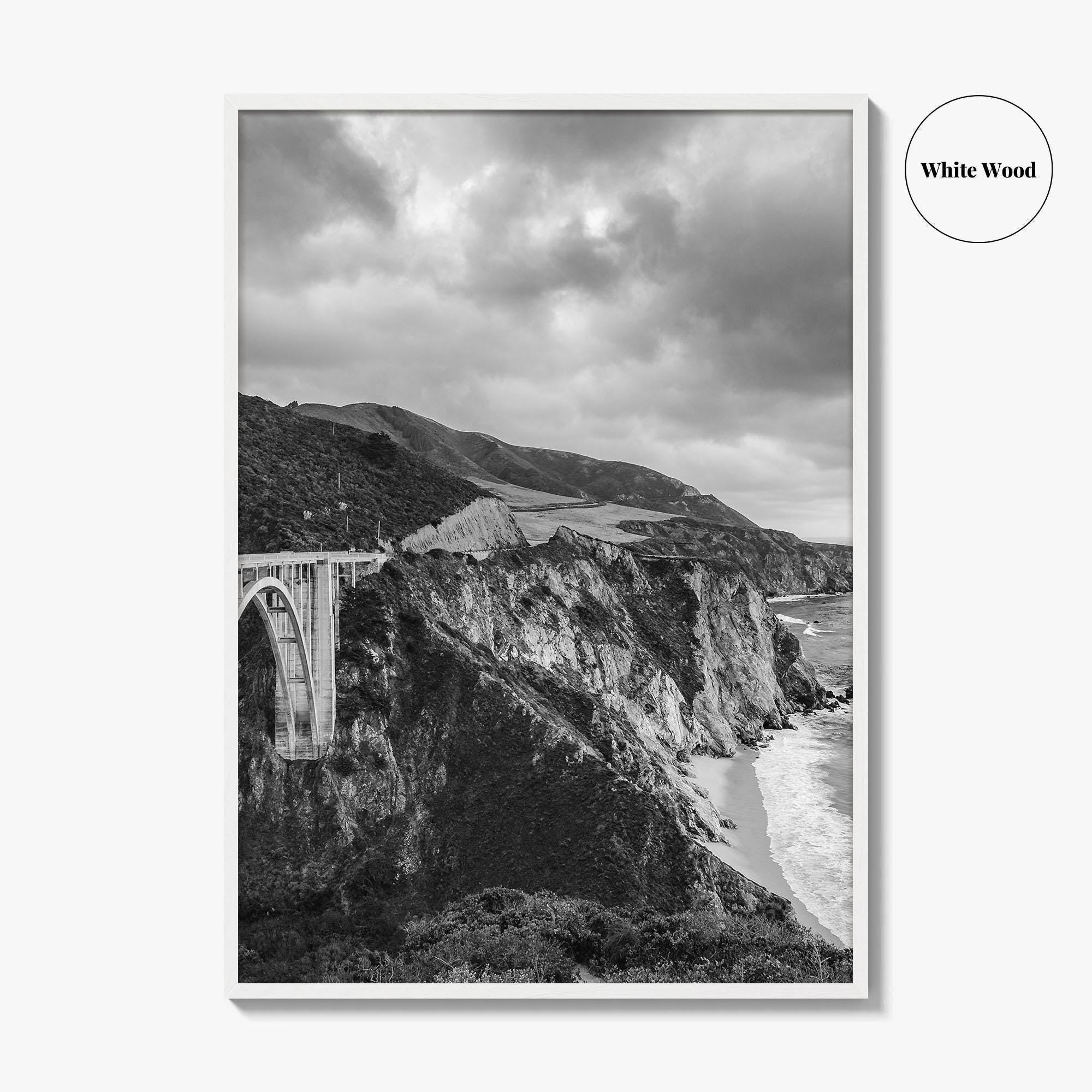 Big Sur Black and White Fine Art Photo Print, Bixby Bridge Poster