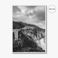 Big Sur Black and White Fine Art Photo Print, Bixby Bridge Poster
