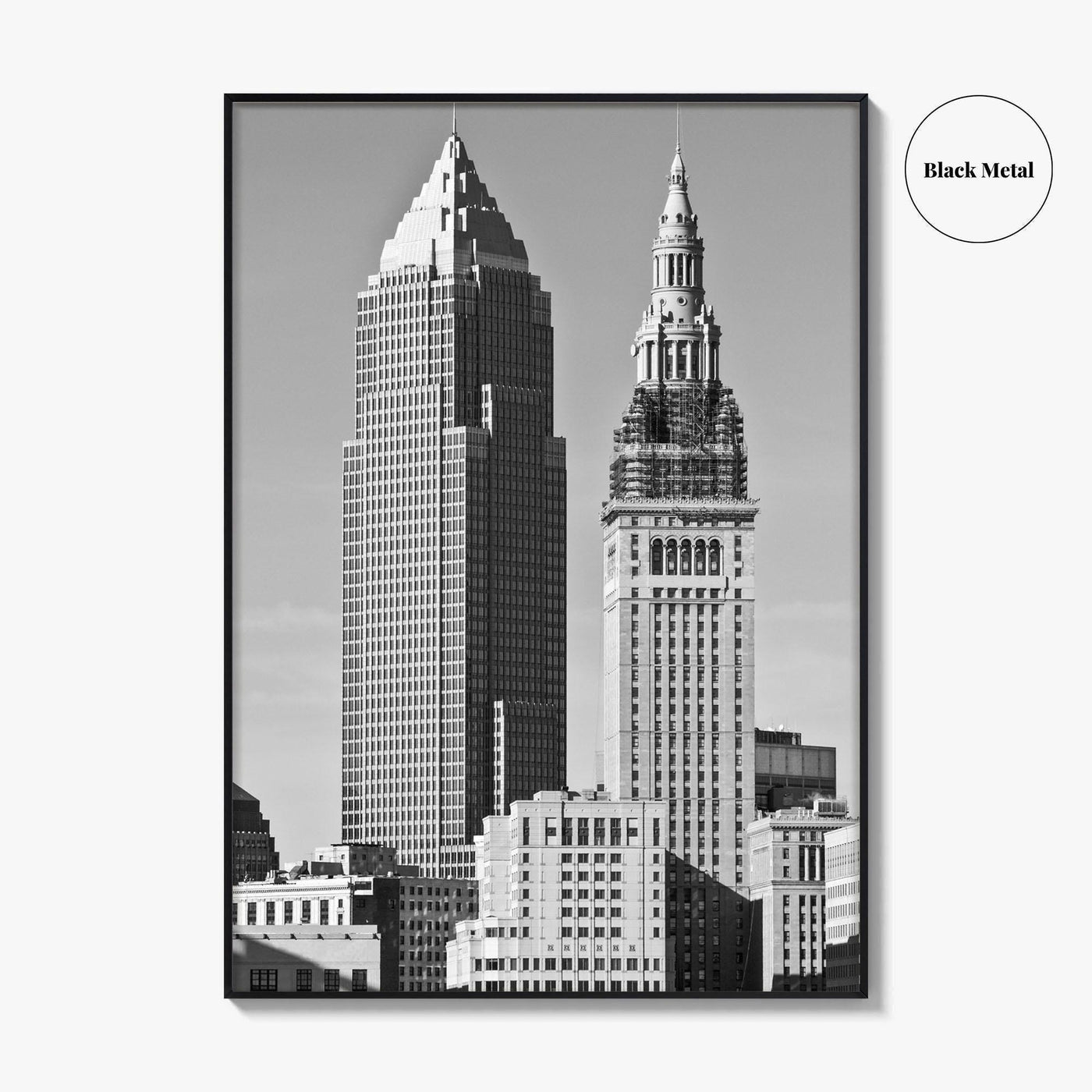 Cleveland Black and White Fine Art Photo Print, Ohio, USA, Downtown, Wall Poster