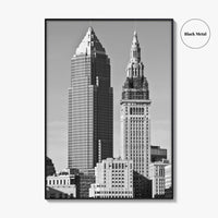 Cleveland Black and White Fine Art Photo Print, Ohio, USA, Downtown, Wall Poster