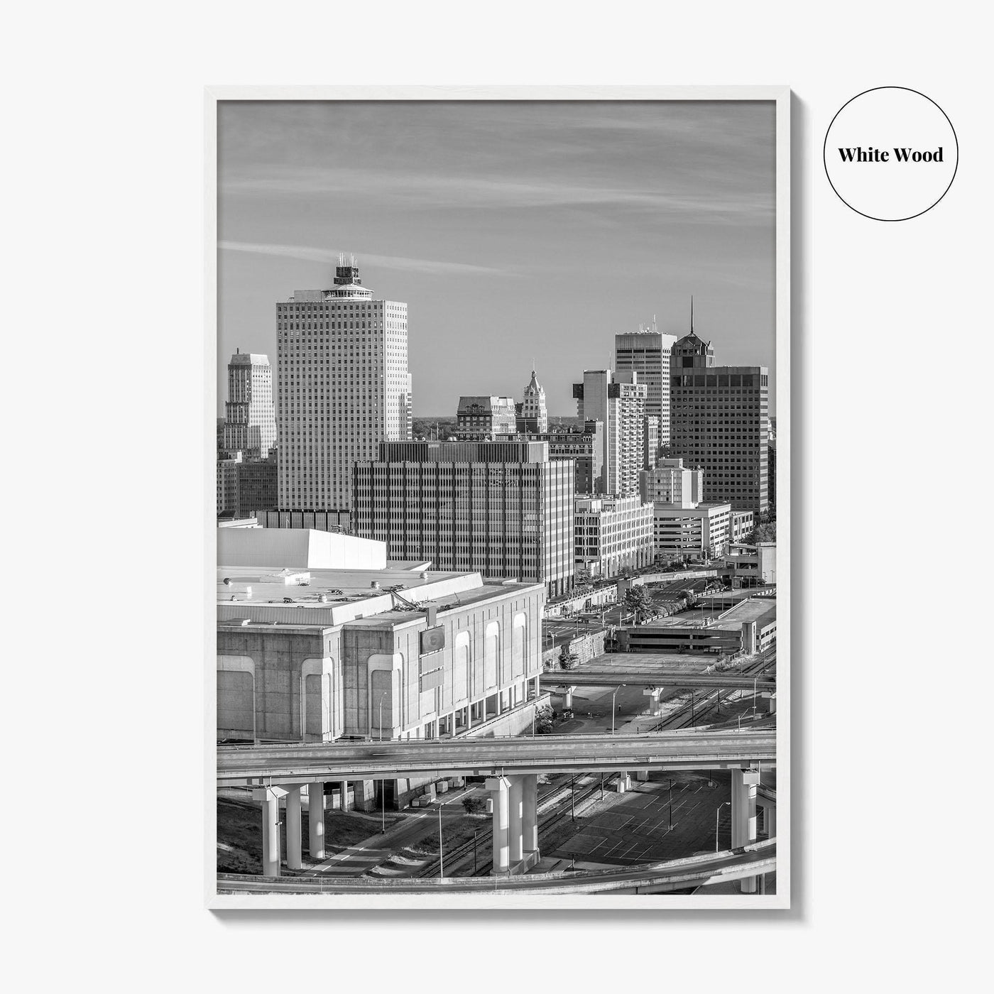Memphis Skyline Black and White Fine Art Photo Print, Downtown, Tennessee USA Poster