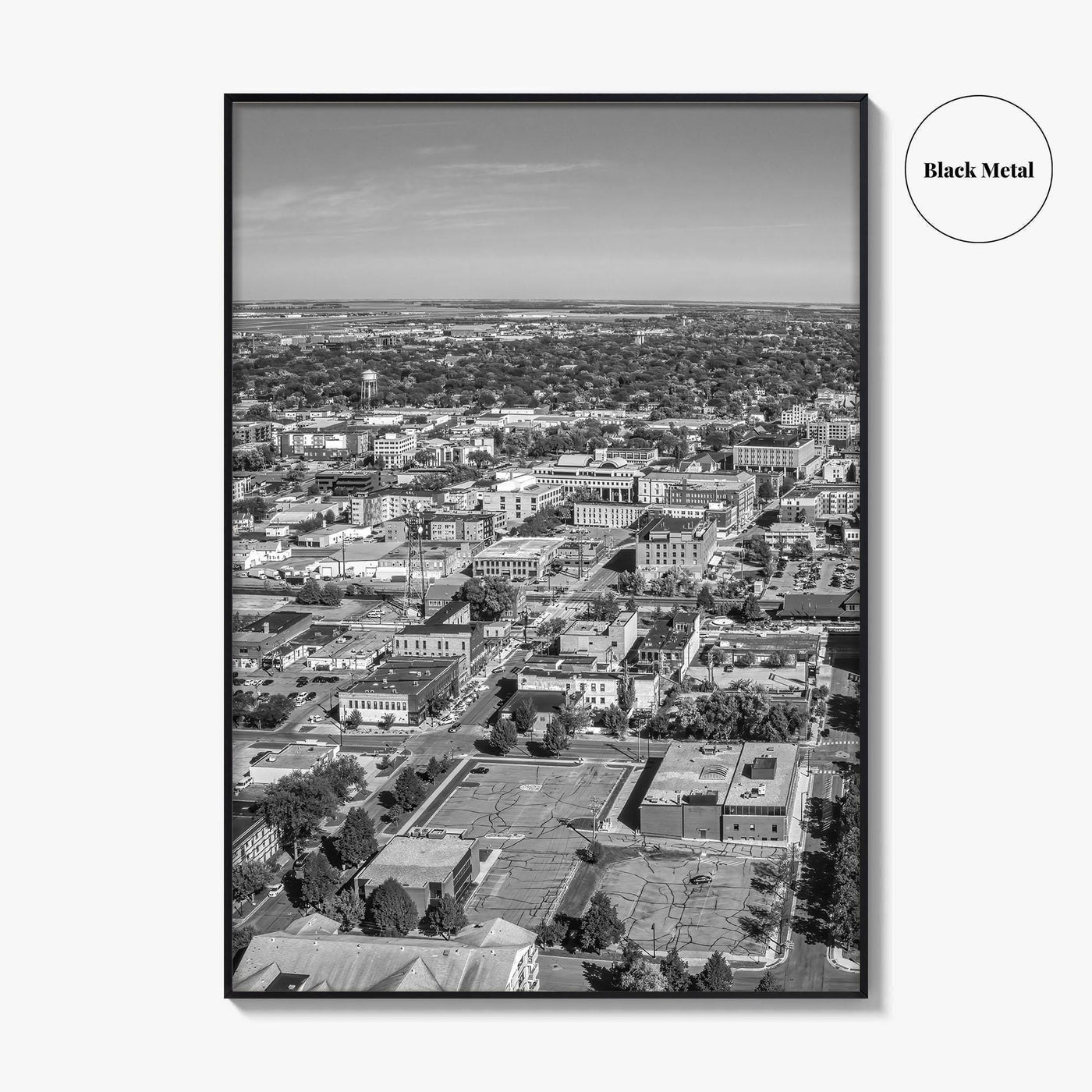 Fargo Black and White Fine Art Photo Print, North Dakota Poster