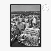 Lansing Skyline Black and White Fine Art Photo Print, Michigan Poster, USA