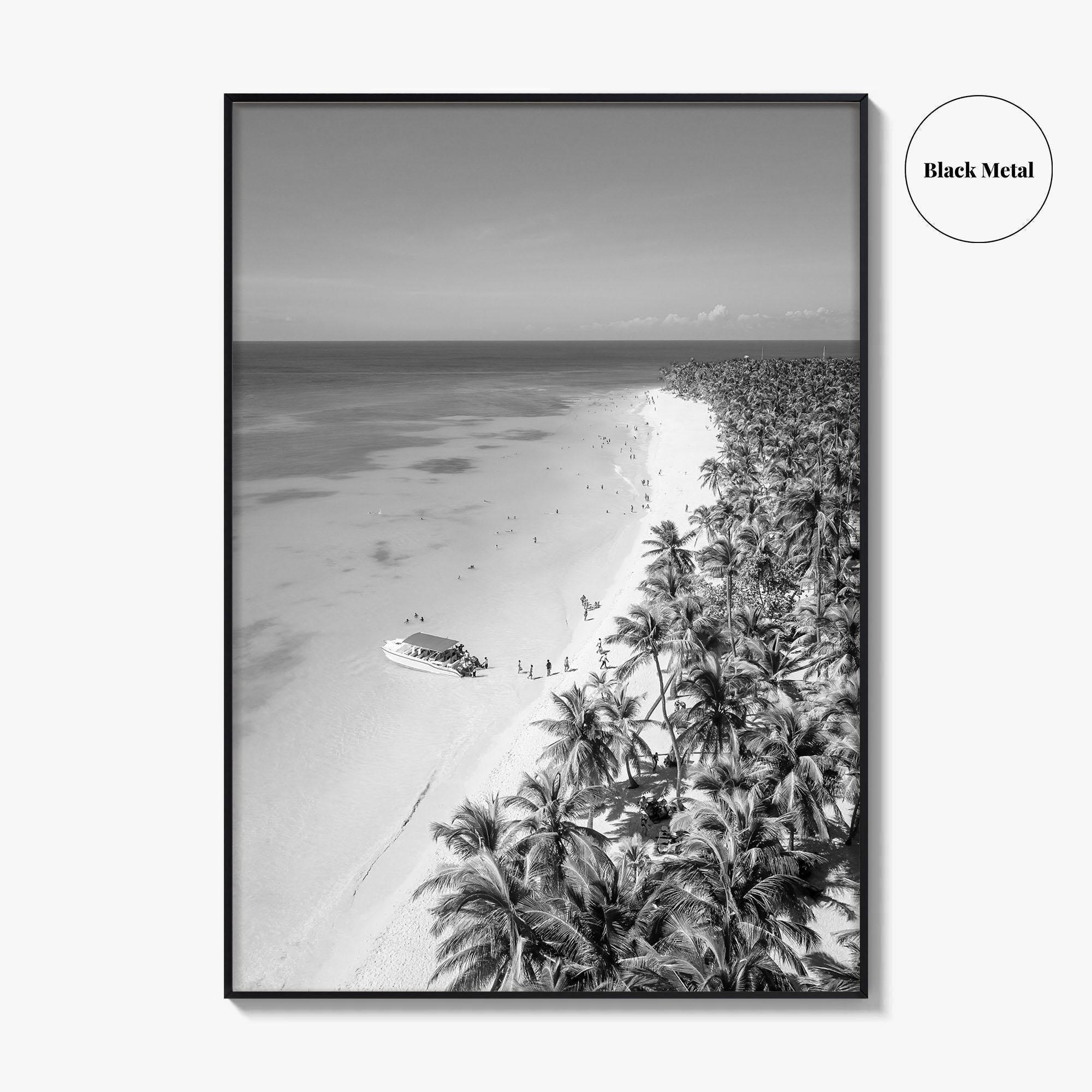 Saona Island Black and White Fine Art Photo Print, Dominican Republic Poster