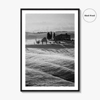 Tuscany Black and White Fine Art Photo Print, Italy Landscape Wall Decor Poster