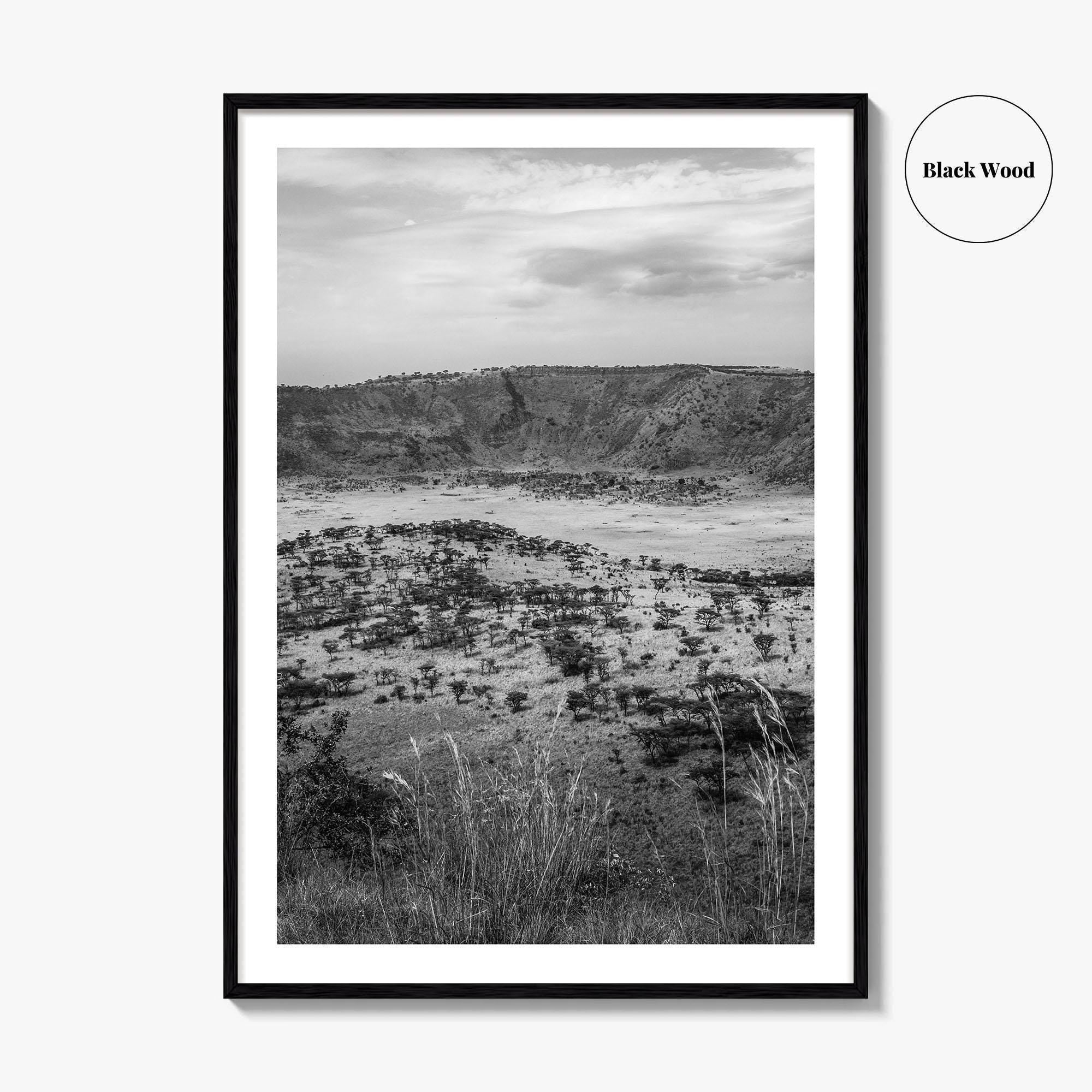 Queen Elizabeth National Park Black and White Fine Art Photo Print, Uganda Poster