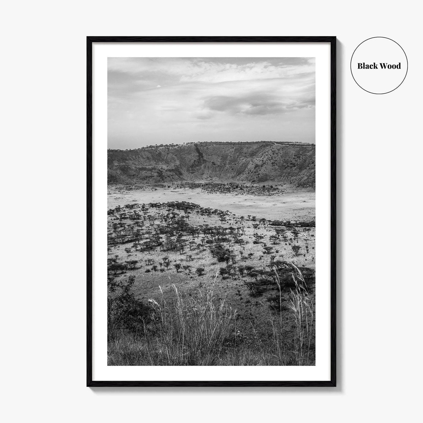 Queen Elizabeth National Park Black and White Fine Art Photo Print, Uganda Poster
