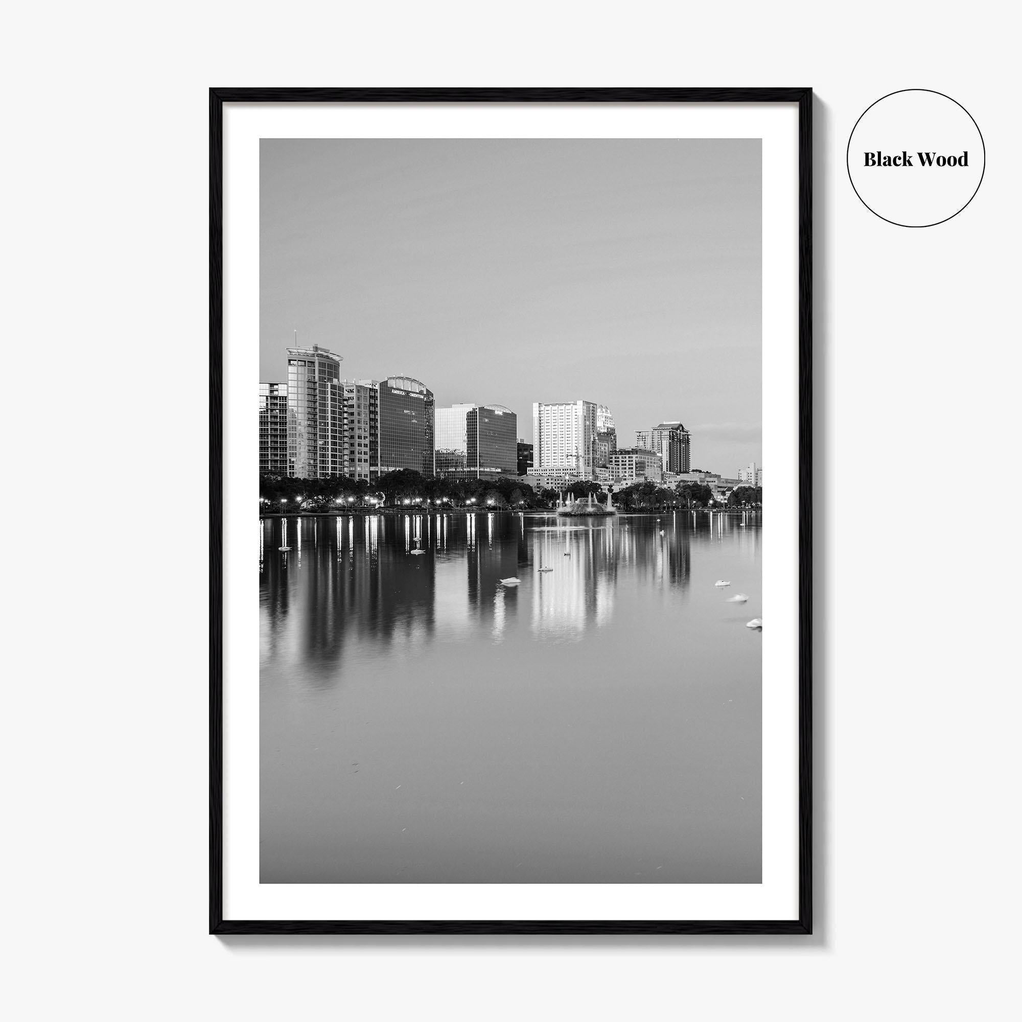 Orlando Black and White Fine Art Photo Print, Lake Eola Park Florida Poster