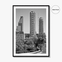 Santiago de Chile Skyline Black and White Fine Art Photo Print, Wall Decor Poster