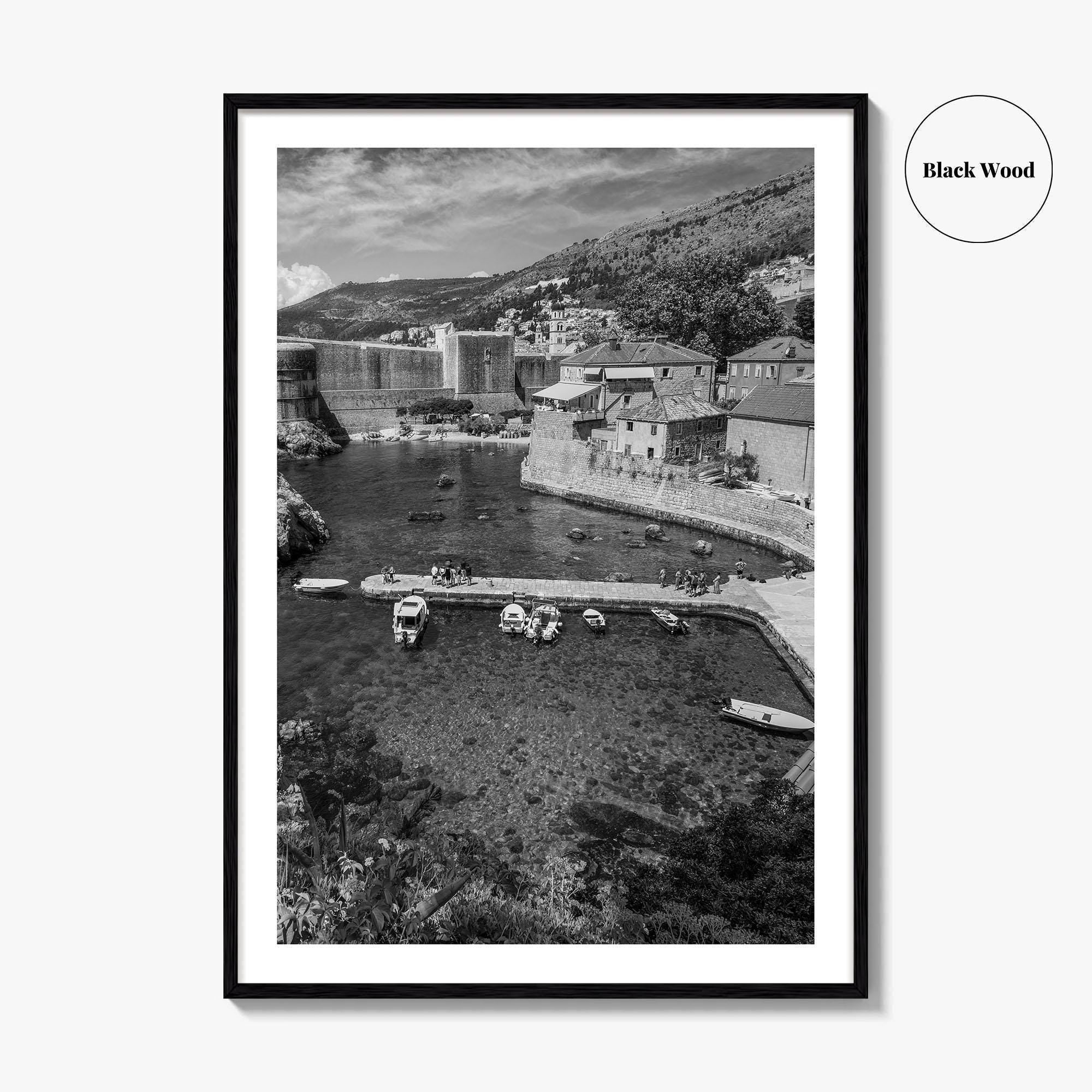 Dubrovnik Black and White Fine Art Photo Print, Old Town Croatia Poster