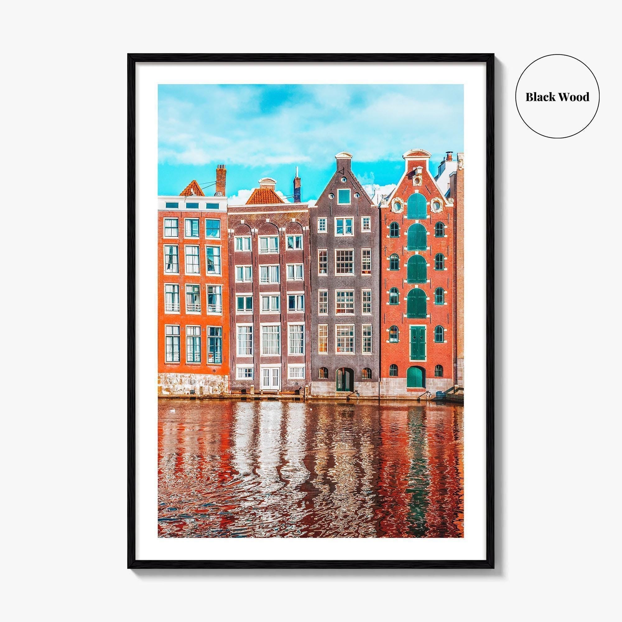 Amsterdam Fine Art Photo Print, Netherlands Wall Art Poster, Canal Houses