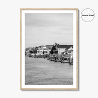 Avalon Black and White Fine Art Photo Print, Waterfront Homes, New Jersey Poster