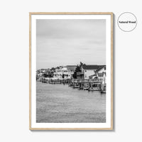 Avalon Black and White Fine Art Photo Print, Waterfront Homes, New Jersey Poster