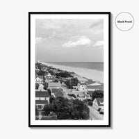 Virginia Beach Black and White Fine Art Photo Print, Aerial Oceanfront Poster, USA