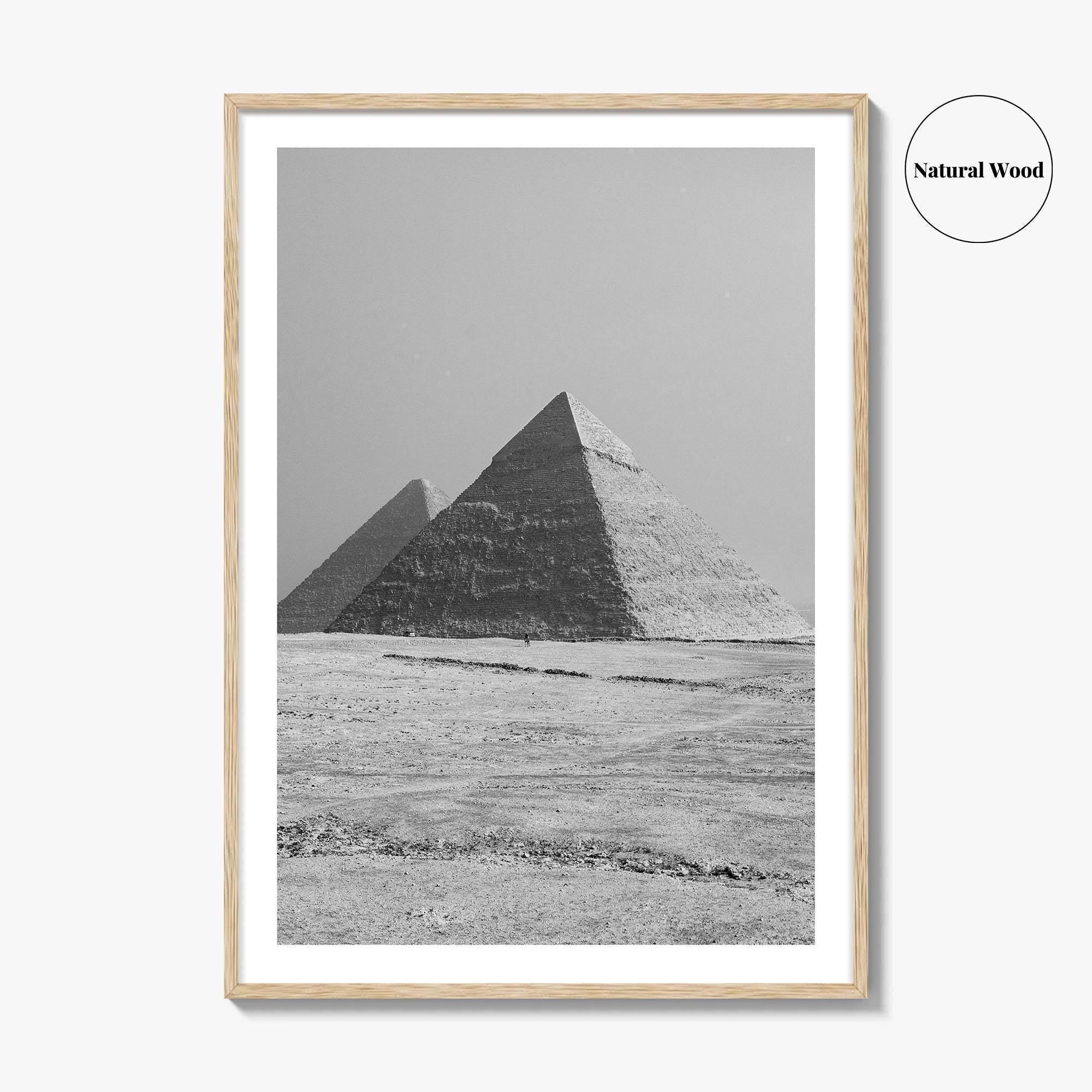 Egypt Black and White Fine Art Photo Print, Pyramids Giza Cairo Poster