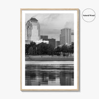 Shreveport Skyline Black and White Fine Art Photo Print, Red River Louisiana Poster