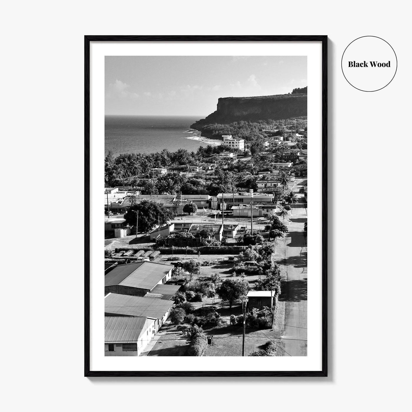 Rota Black and White Fine Art Photo Print, Song Song Village Northern Mariana Poster