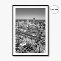Omaha Skyline Black and White Fine Art Photo Print, Nebraska Downtown, USA Poster