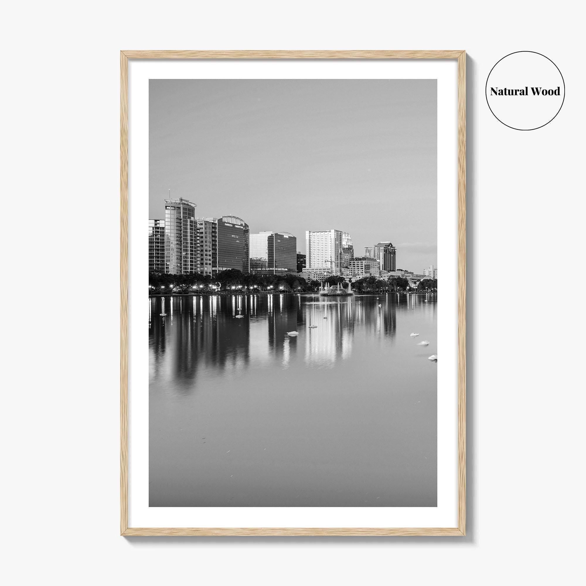 Orlando Black and White Fine Art Photo Print, Lake Eola Park Florida Poster