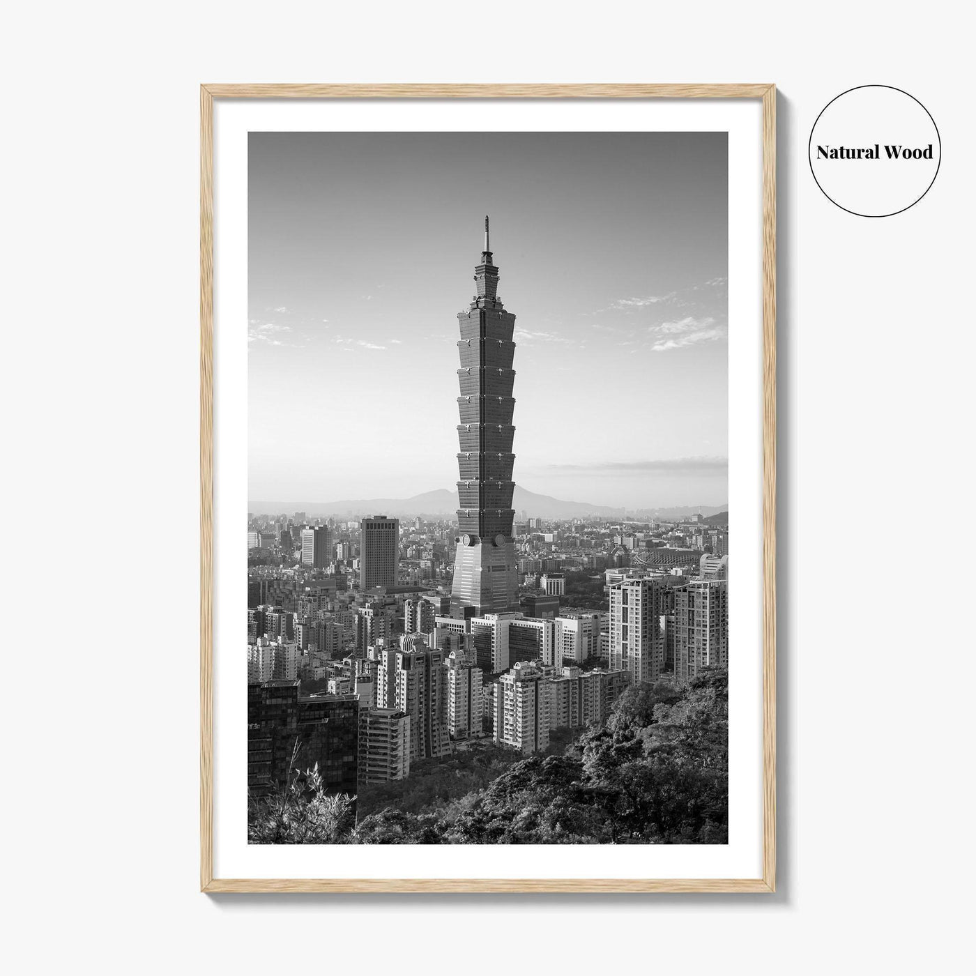 Taipei Skyline Black and White Fine Art Photo Print, Taiwan, City Poster