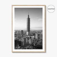 Taipei Skyline Black and White Fine Art Photo Print, Taiwan, City Poster