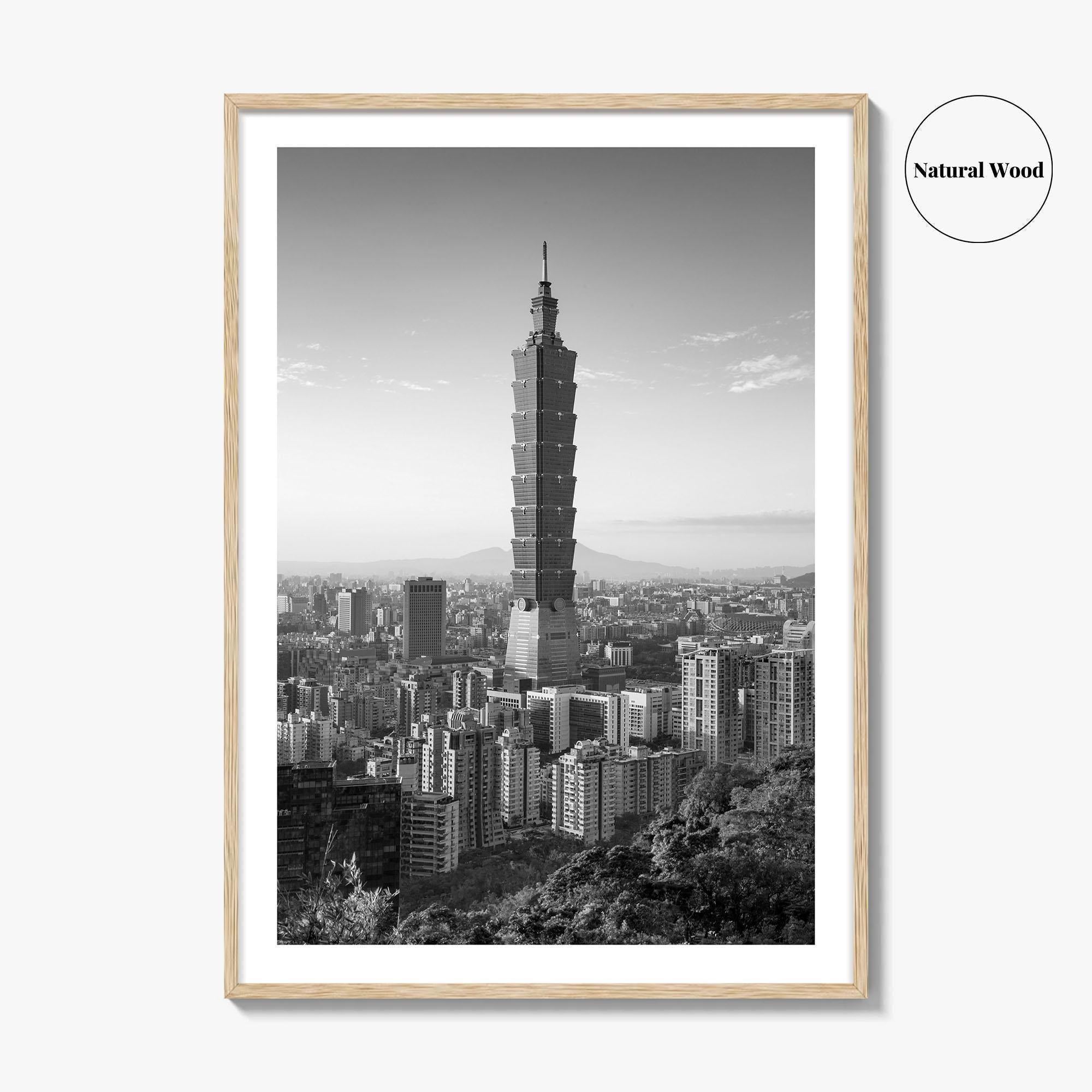 Taipei Skyline Black and White Fine Art Photo Print, Taiwan, City Poster
