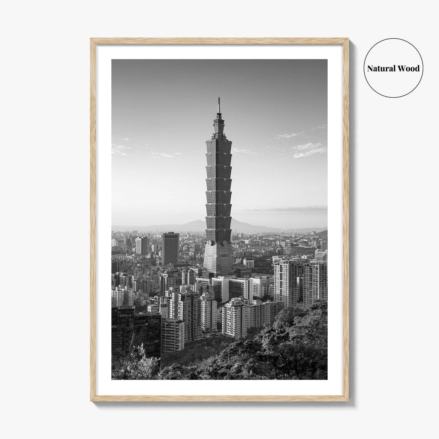 Taipei Skyline Black and White Fine Art Photo Print, Taiwan, City Poster