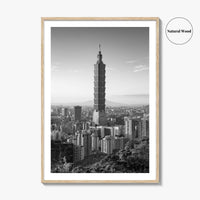 Taipei Skyline Black and White Fine Art Photo Print, Taiwan, City Poster