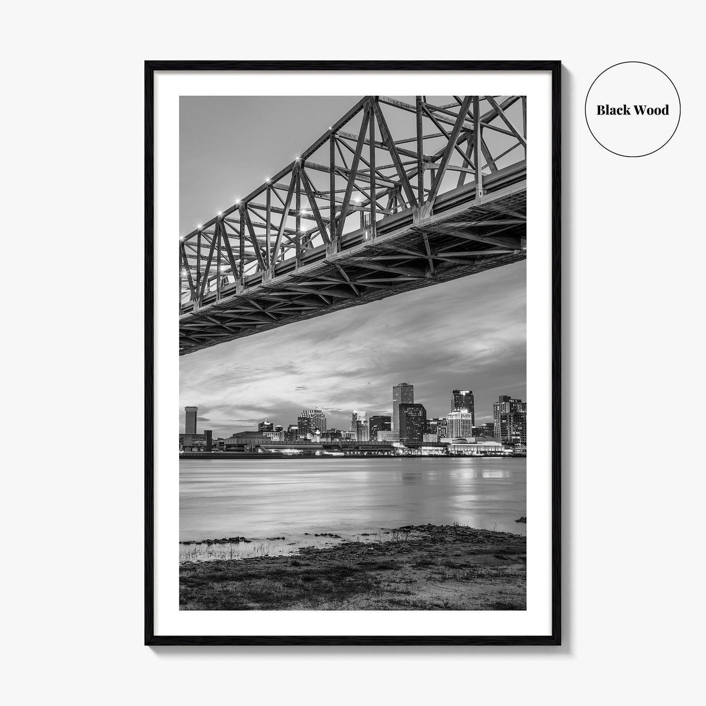 New Orleans Black and White Fine Art Photo Print, Mississippi River, Louisiana USA Poster