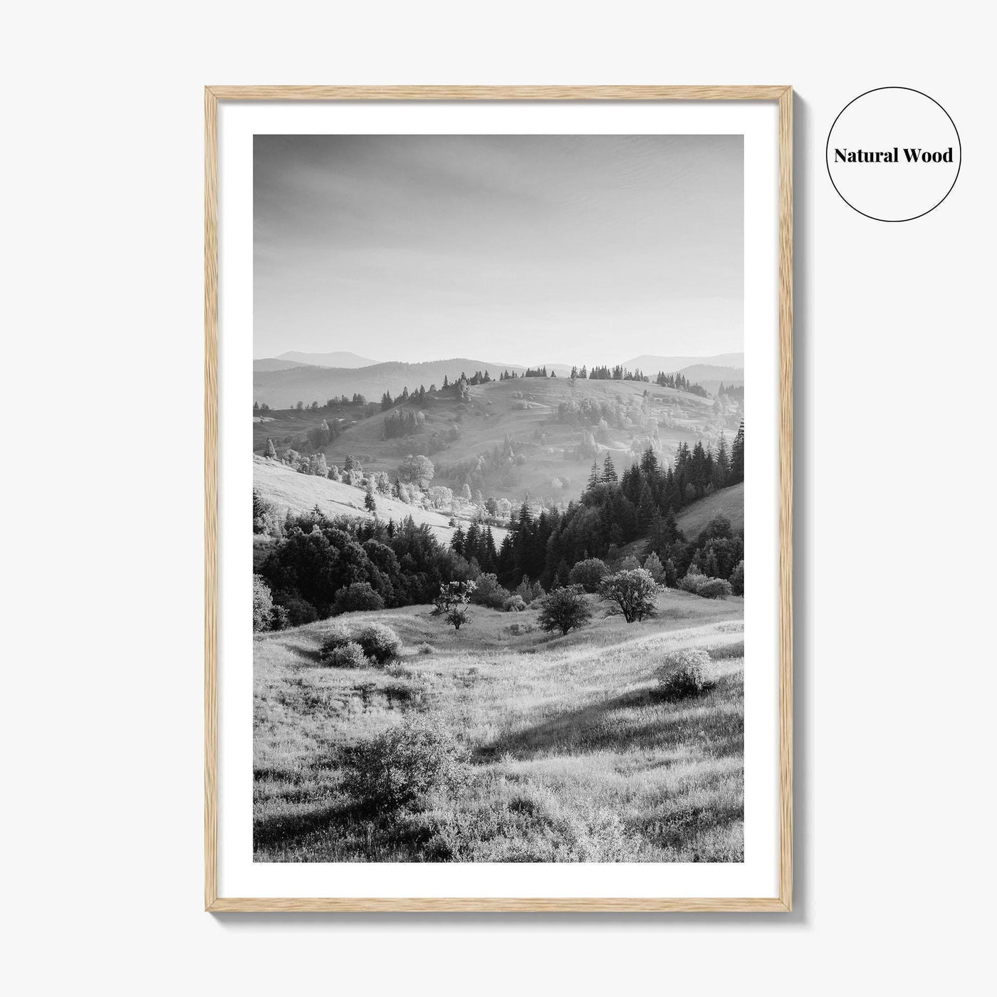 Carpathian Mountains Black and White Fine Art Photo Print, Ukraine Landscape Poster, Europe