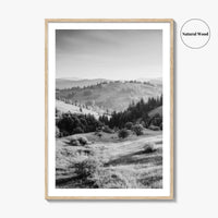 Carpathian Mountains Black and White Fine Art Photo Print, Ukraine Landscape Poster, Europe
