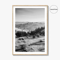 Carpathian Mountains Black and White Fine Art Photo Print, Ukraine Landscape Poster, Europe