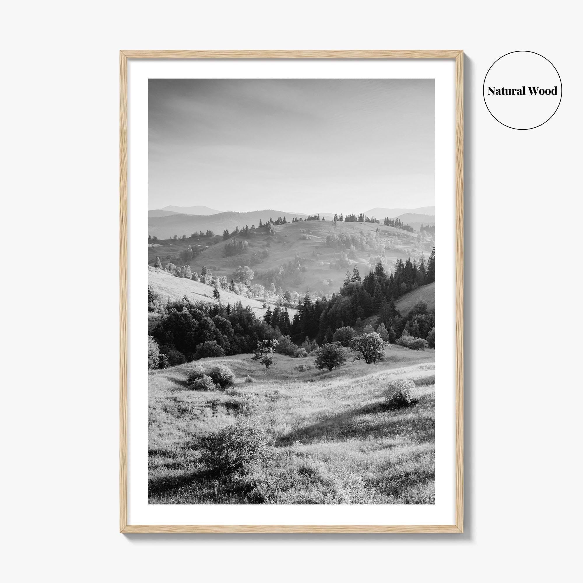 Carpathian Mountains Black and White Fine Art Photo Print, Ukraine Landscape Poster, Europe